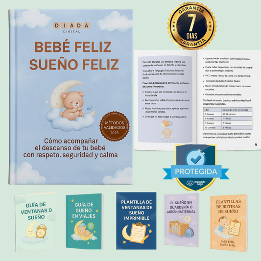 BEBÉ FELIZ, SUEÑO FELIZ - ¡Mejora el sueño de tu bebé en 7 días! + 7 BONOS De Regalo 🎁