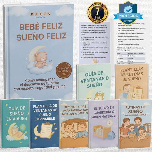 BEBÉ FELIZ, SUEÑO FELIZ - ¡Mejora el sueño de tu bebé en 7 días! + 7 BONOS De Regalo 🎁